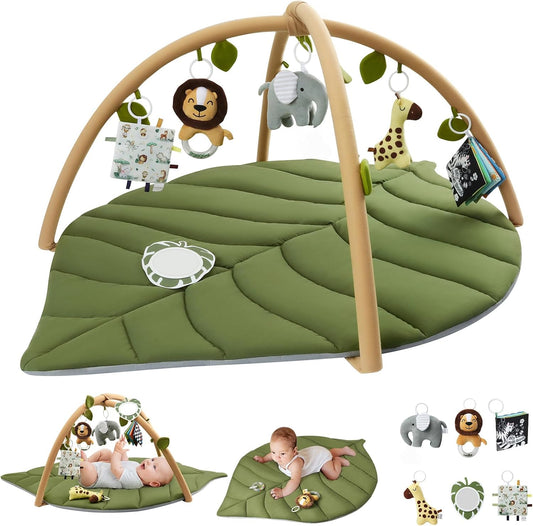 Tapis d'Éveil Sensoriel pour Bébé MomyBear – Grand Format avec Arche Amovible