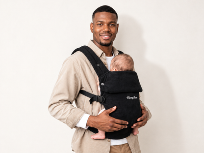 Porte-bébé Pure Velvet noir vu de profil
